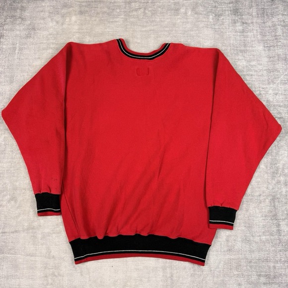 Detroit Red Wings Sweatshirt Mens Large Red Crewneck Vintage Helmet Logo Legends - Picture 8 of 13